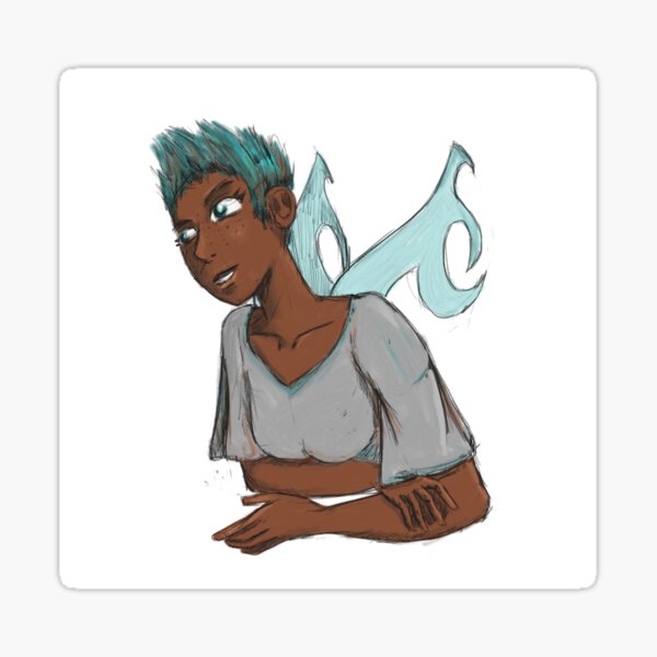 A Dreaming Green-haired Fairy Sticker