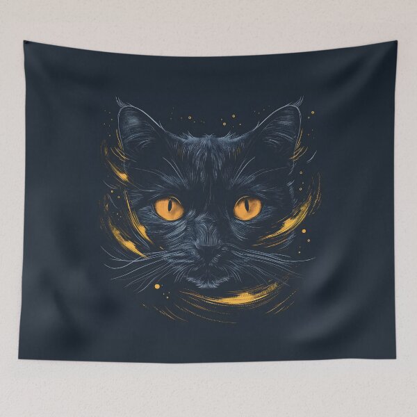 Item preview, The Black Cat with Yellow Eyes designed and sold by unimuse.