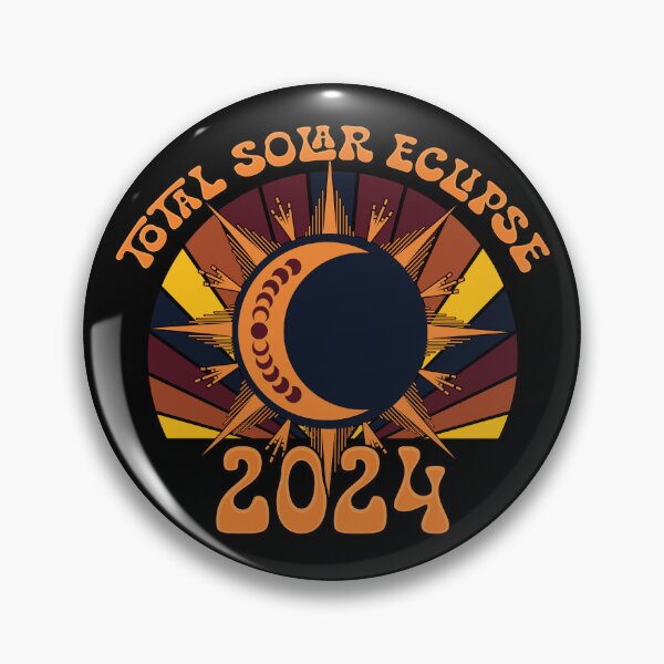 Item preview, Eclipse solar total retro - 2024 designed and sold by Whimsical Thinker.