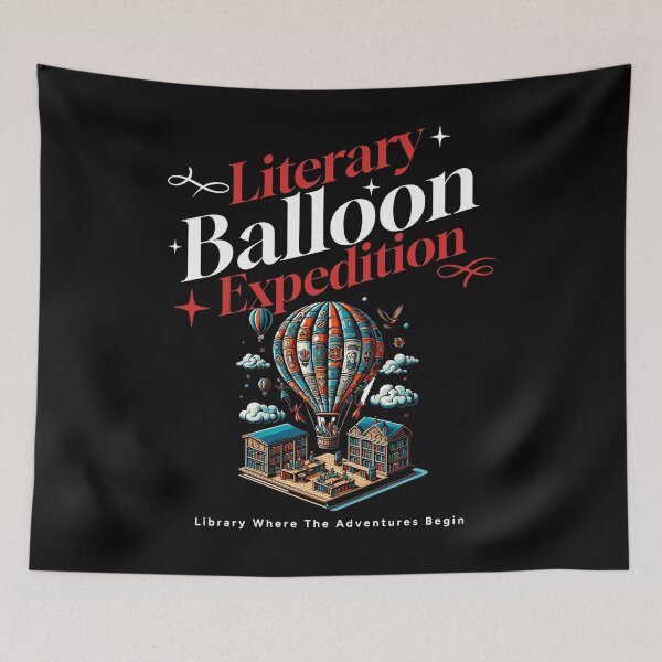 Item preview, Library Where The Adventures Begin - Literary Balloon expedition designed and sold by JansenGS.