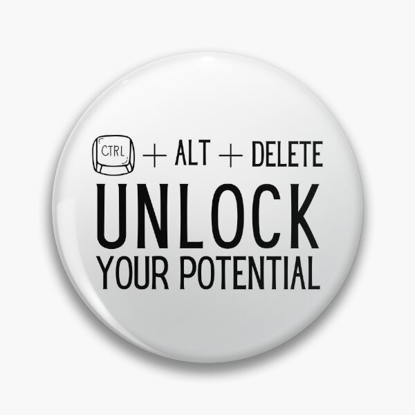 Item preview, "CTRL + ALT + Delete: Unlock Your Potential" Jokes Typography Design designed and sold by rahmastaa.