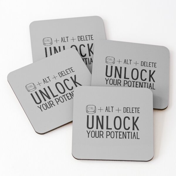 Item preview, "CTRL + ALT + Delete: Unlock Your Potential" Jokes Typography Design designed and sold by rahmastaa.