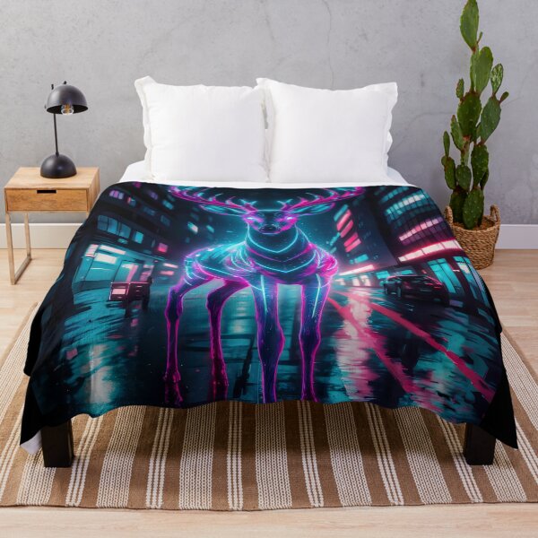 Item preview, Neon deer in cityscape designed and sold by Paul-Place.