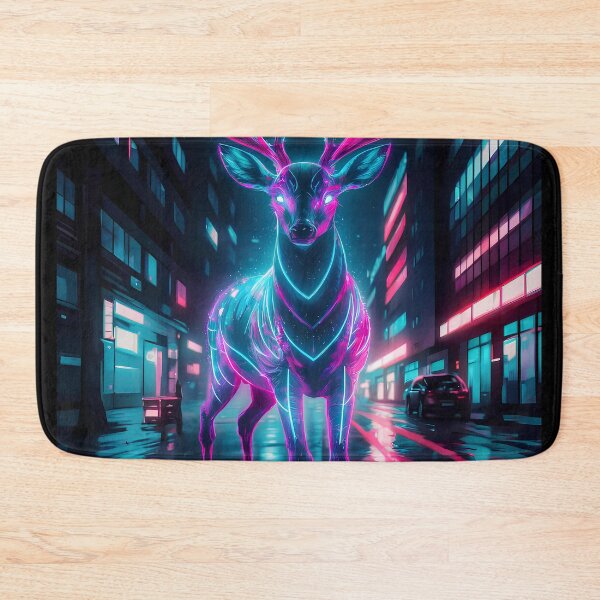 Item preview, Neon deer in cityscape designed and sold by Paul-Place.