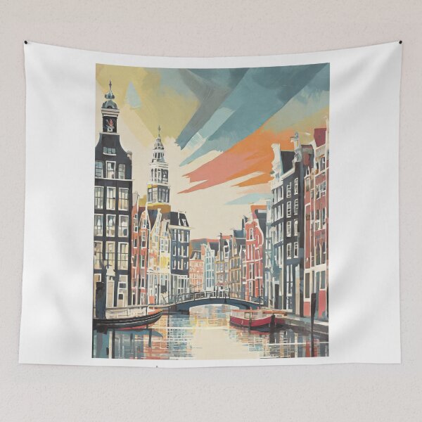 Item preview, Amsterdam Holland Vintage - Minimalist Retro Travel Poster for Globetrotters designed and sold by pod24.