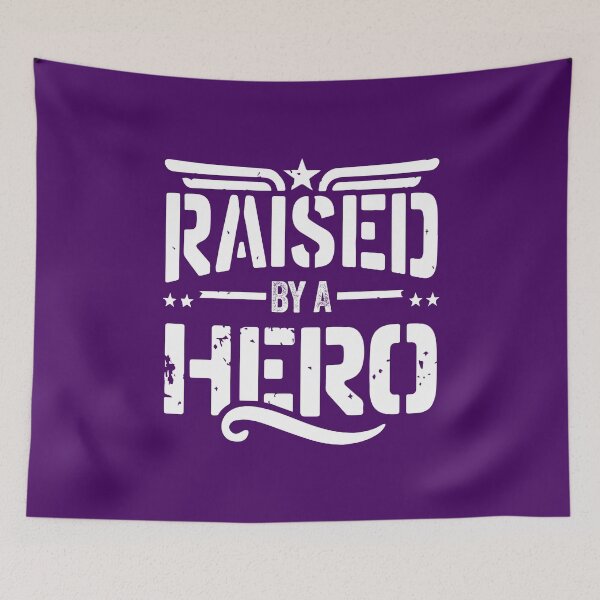 Aperçu de l'œuvre Raised Hero Purple Up Military Kids Child April 15th Defense Education créée et vendue par w1ckerman.