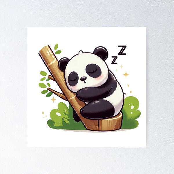 Artikel-Vorschau von Cartoon-Panda schläft auf Baum., designt und verkauft von MzulhilmiZam.