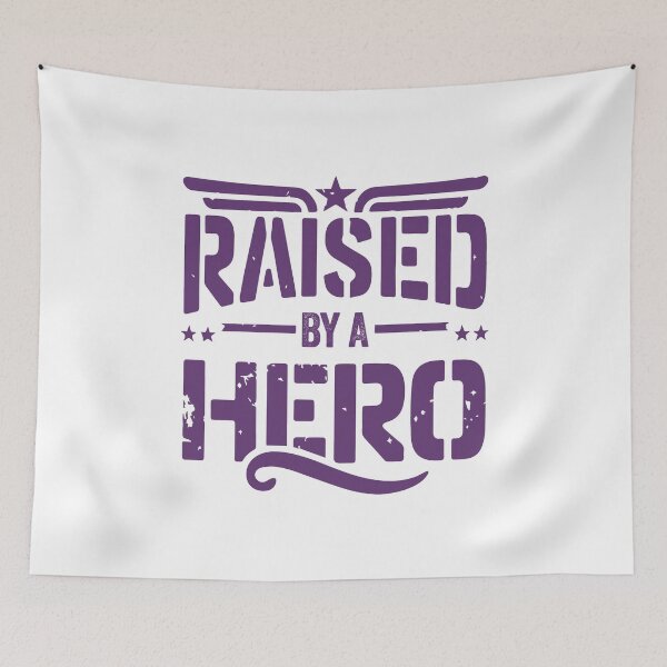 Aperçu de l'œuvre Raised Hero Purple Up Military Kids Child April 15th Defense Education créée et vendue par w1ckerman.