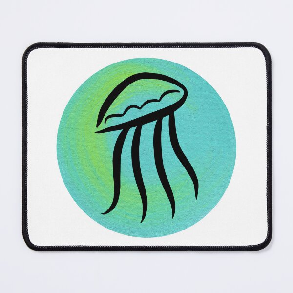 Item preview, Jellyfish on Painted Aqua Circle designed and sold by Sally Cummings.