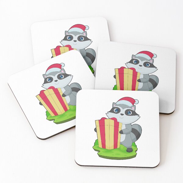 Item preview, Racoon Christmas Santa hat designed and sold by Snabdesign84.