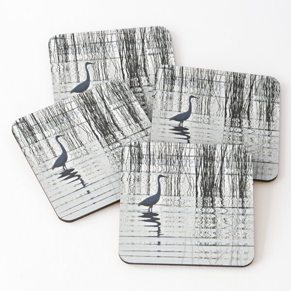 Item preview, Egret on the lake, black and gray designed and sold by Juviraga.