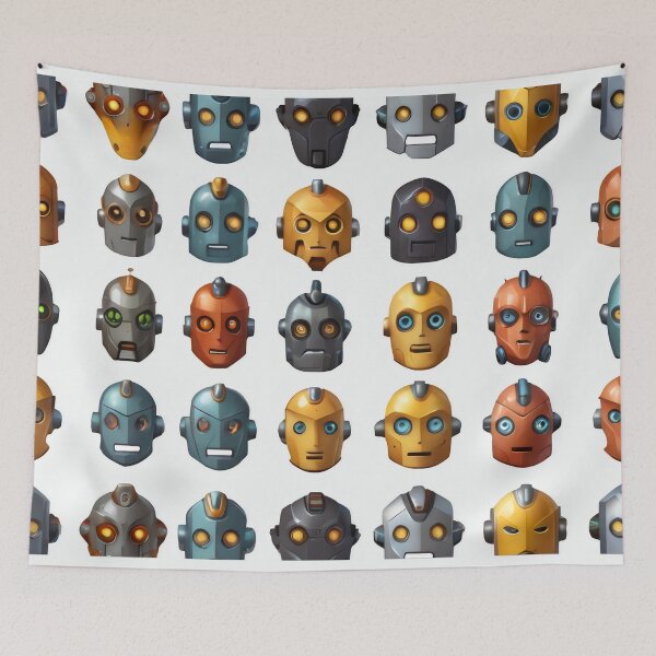 Item preview, Cybernetic Expressions: A Gallery of Futuristic Machine Faces designed and sold by MadebyTommy.