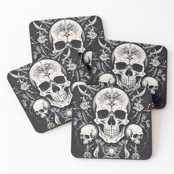 Item preview, Skull : black and white death tatoo designed and sold by VonKalt.