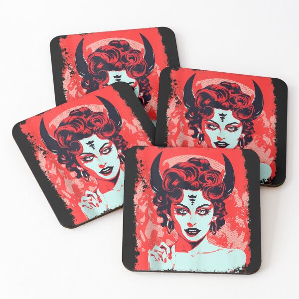 Item preview, Satanic Devils Girls Red Demon Funny Retro Imp Hell Halloween Skull Graphic designed and sold by LeeLittlee.