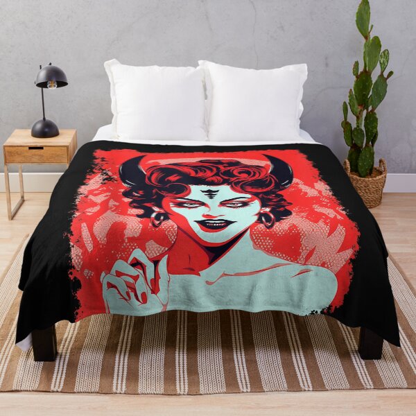Item preview, Satanic Devils Girls Red Demon Funny Retro Imp Hell Halloween Skull Graphic designed and sold by LeeLittlee.