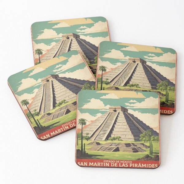 Item preview, San Martin de las Piramides Estado de Mexico Magic Town Vintage Travel Tourism Poster  designed and sold by TravelersGems.