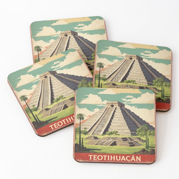 Item preview, Teotihuacan Mexico Magic Town Vintage Travel Tourism Poster  designed and sold by TravelersGems.