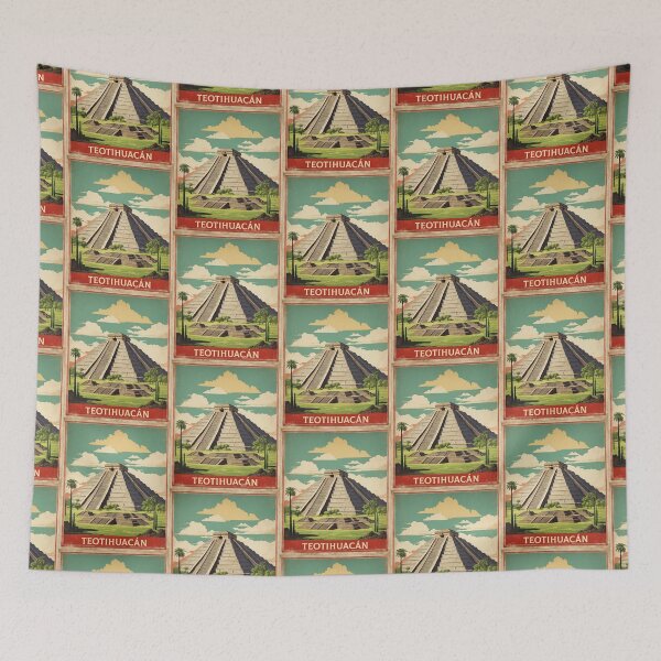 Item preview, Teotihuacan Mexico Magic Town Vintage Travel Tourism Poster  designed and sold by TravelersGems.