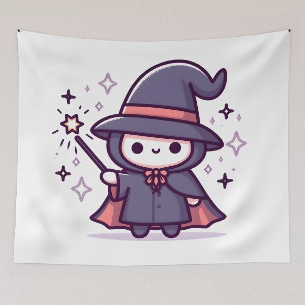 Item preview, Kawaii Magician With Mysterious Cloak designed and sold by CanvasCutie.