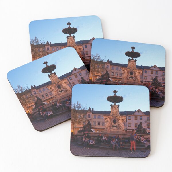 Item preview, Market square with Palais Stutterheim and fountain at dusk, Erlangen designed and sold by Torsten  Krüger.