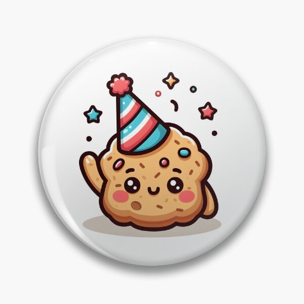 Item preview, Kawaii Cookie With Party Hat designed and sold by CanvasCutie.