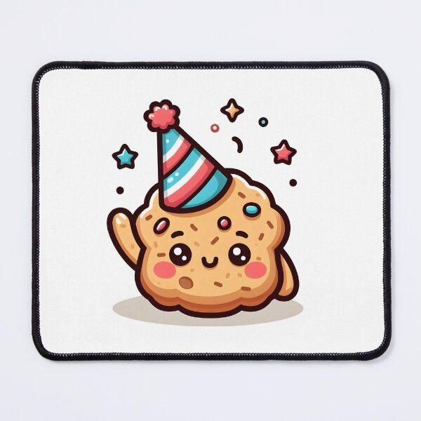 Item preview, Kawaii Cookie With Party Hat designed and sold by CanvasCutie.
