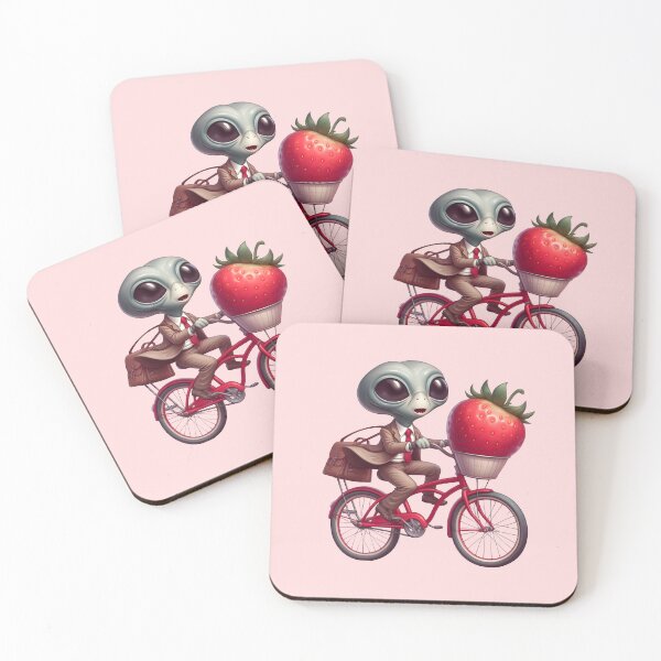 Item preview, Funny Alien riding bicycle  designed and sold by Animalpetslover.