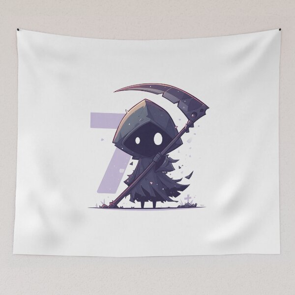 Item preview, Cute Kawaii Grim Reaper designed and sold by CoolMantras.