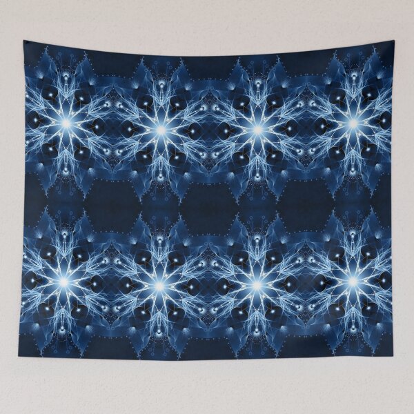 Item preview, Star Gazing Navy and White Illuminous High Frequency Cosmic Pattern designed and sold by JillyJ05.