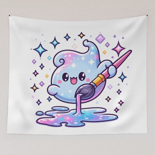 Item preview, Kawaii Sparkling Banshee With Paintbrush designed and sold by CanvasCutie.