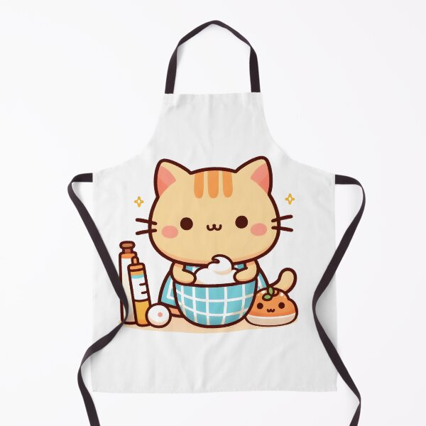 Item preview, Kawaii Cat With Apron designed and sold by CanvasCutie.