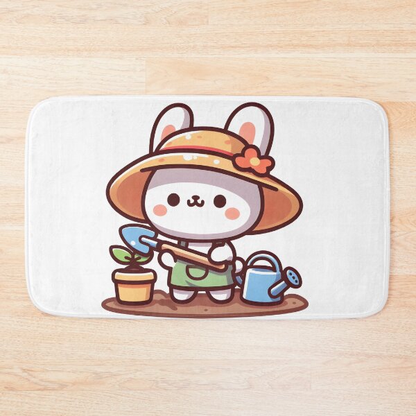 Item preview, Kawaii Rabbit With Sun Hat designed and sold by CanvasCutie.