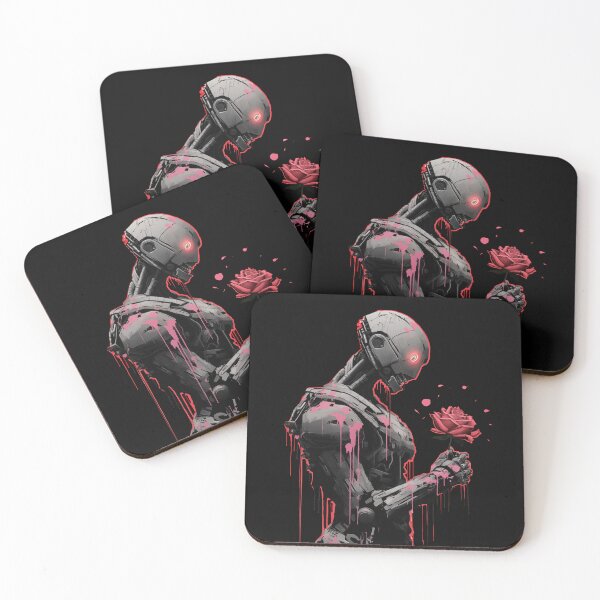 Item preview, Cyborg robot with rose flower in hand designed and sold by OdinsBigBeard.