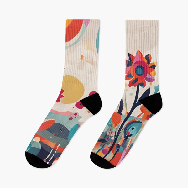 Item preview, Abstract colourful flowers designed and sold by NingningS.