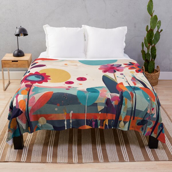 Item preview, Abstract colourful flowers designed and sold by NingningS.