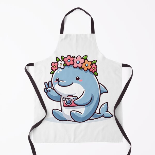 Item preview, Kawaii Dolphin With A Camera And A Flower Crown Taking A Selfie designed and sold by CanvasCutie.