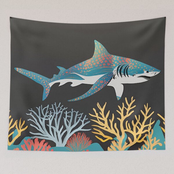 Item preview, Reef's Guardian: The Majestic Shark Amidst Coral Splendor designed and sold by JAMESAMORN.