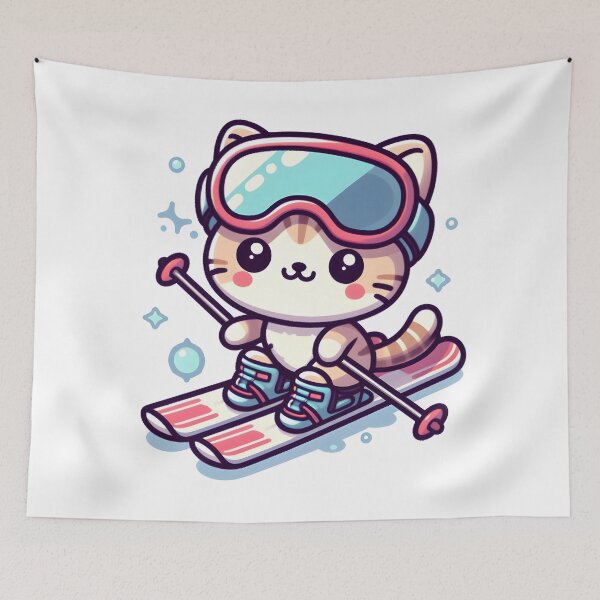 Item preview, Kawaii Kitten With Ski Goggles designed and sold by CanvasCutie.