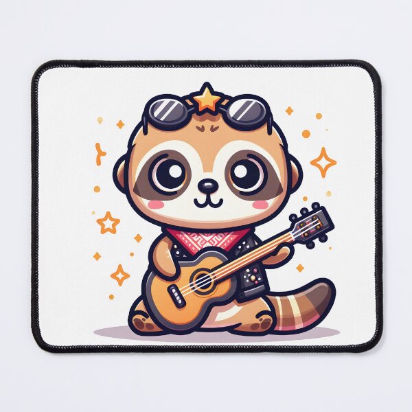 Item preview, Kawaii Meerkat With A Rockstar Outfit designed and sold by CanvasCutie.