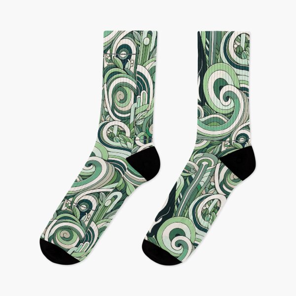 Item preview, Sage Green Mint Pastel Green Penguin In Swirl Art Nouveau Nature Plant Leaf Pattern designed and sold by PenguinForests.