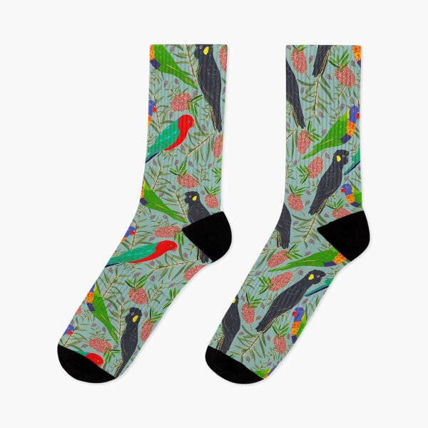 Item preview, Black Cockatoo Rainbow Lorikeet King Parrot Australian Birds designed and sold by Lozzie Eliza Designs.