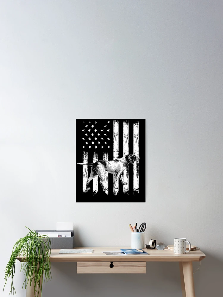 Imagen 2 de 3, Póster con la obra German Short Haired Pointer American Flag Hunting Dog Gear, diseñada y vendida por DynamicDesign.
