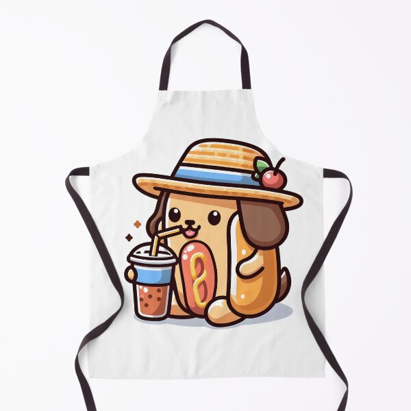 Item preview, Kawaii Hot Dog With Straw Hat designed and sold by CanvasCutie.