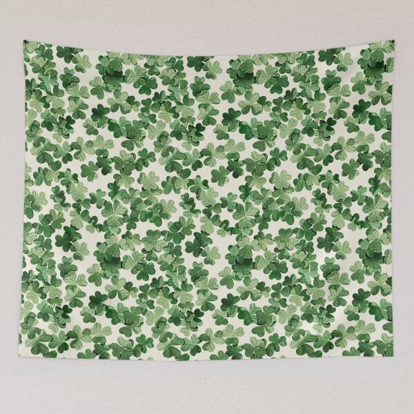 Item preview, Green watercolor shamrocks pattern. St Patrick’s day illustration  designed and sold by helga-wigandt.