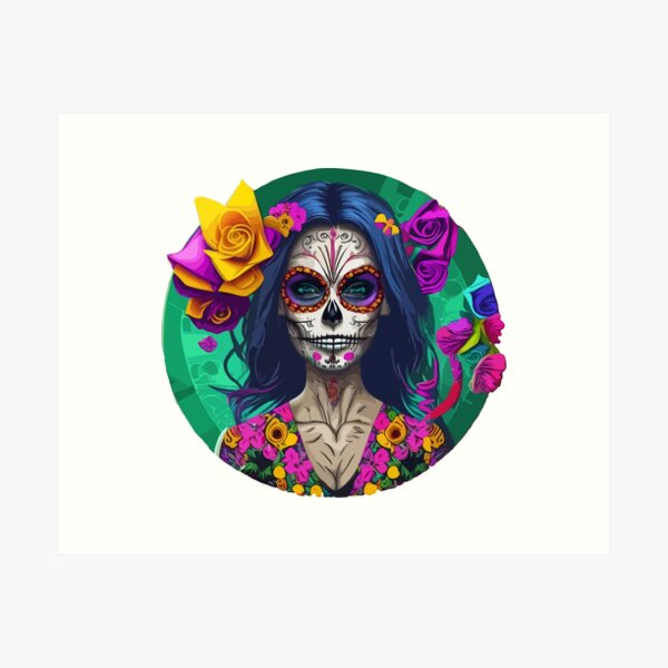 Item preview, Sugar skull retro vintage illustration decoration modern designed and sold by TheIllyrian.
