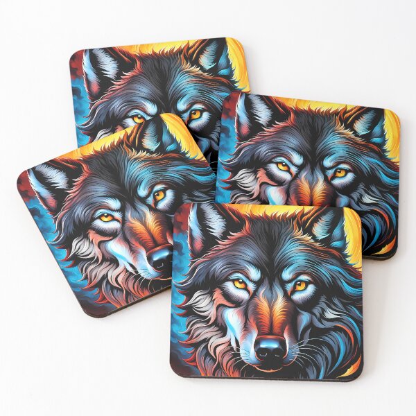 Item preview, Black Wolf and Feathers, Ai Generated Art  designed and sold by ACC .