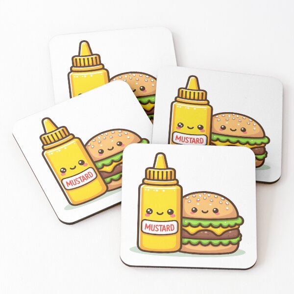 Item preview, Kawaii Burger Sitting Beside Mustard Bottle designed and sold by CanvasCutie.