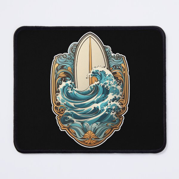 Item preview, Big Wave Splash Surfboard - Art Deco Surfing designed and sold by NautiChic.