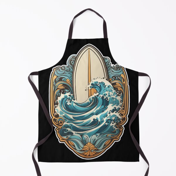Item preview, Big Wave Splash Surfboard - Art Deco Surfing designed and sold by NautiChic.