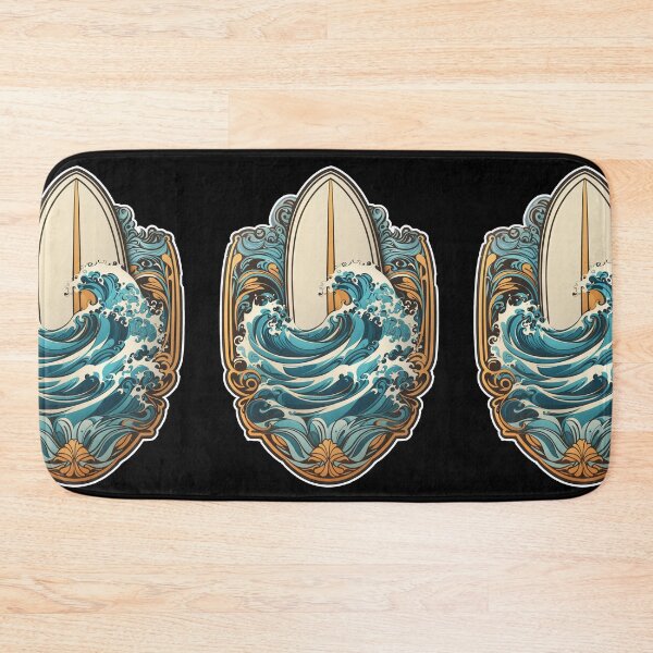 Item preview, Big Wave Splash Surfboard - Art Deco Surfing designed and sold by NautiChic.